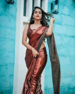 💖 21dbd5bf femme, sari, indien, mode, portrait, belle, robe telegram sticker