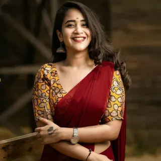 💖 6304cab2 femme, sari, vêtements indiens, portrait, souriant, brune telegram sticker