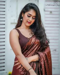 💖 b73a6cd9 femme, sari, indienne, portrait, vêtement traditionnel, mode, robe telegram sticker