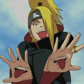😅 a9985875 Deidara Naruto Anime, Manga, Ninja, Lingua, Faccia, Mani, Akatsuki whatsapp sticker