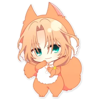 👑 47ee3cca Anime, Chibi, Carino, Kawaii, Furry, Animale, Scoiattolo telegram sticker
