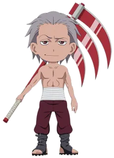 😏 e9ab6b22 动漫, Q版, 武器, 镰刀, 漫画 whatsapp sticker