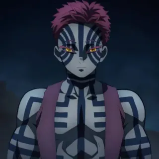 🌀 27363483 Akaza Demon Slayer 动漫, 恶魔, 条纹, 鬼灭之刃, 猗窝座, 上弦 telegram sticker