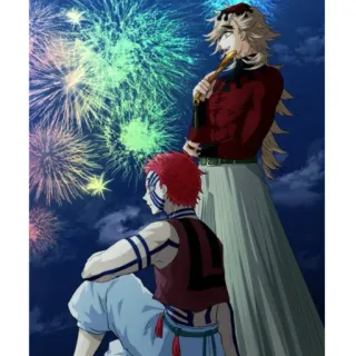 ❄️ b1f06dad Akaza, Douma Demon Slayer Anime, Fuegos artificiales, Personaje, Demonio whatsapp sticker