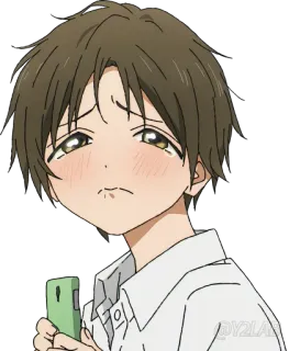 🥺 639abeeb อนิเมะ, เด็กผู้ชาย, เศร้า, อาย, การ์ตูน telegram sticker