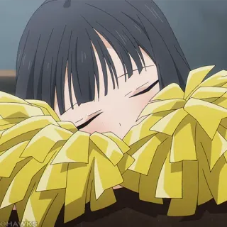 🎐 2a27f8a0 치어리더, 폼폼, 애니메이션, 여자, 귀여운, 자는, 매, 귀엽다 telegram sticker