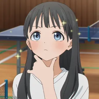 💠 459f4848 애니메이션, 여자, 귀여운, 반짝이, 생각, 여고생, 초상화 telegram sticker