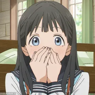 🎐 54bc658f @HAWKS 애니메이션, 여자, 귀여운, 얼굴 붉힘, 카와이, 교복 telegram sticker