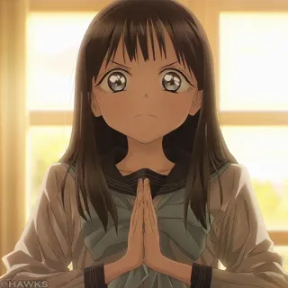 🎐 7151d9bb 애니메이션, 소녀, 교복, 진지한, 만화, 캐릭터 telegram sticker