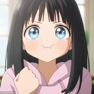 💠 79d3bd54 애니메이션, 소녀, 귀여운, 만화, 아이, 행복한, 웃는 telegram sticker