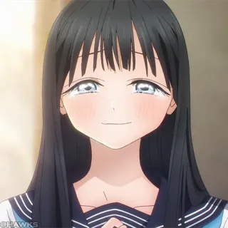 💠 7c5f727b 애니메이션, 여자, 미소, 귀여운, 울고있는, 애니 여자, 행복한 telegram sticker