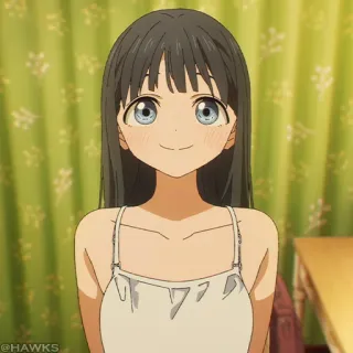 💠 829ebb07 애니메이션 여자, 만화, 일러스트, 초상화, 귀여운, 웃는, 여자 telegram sticker