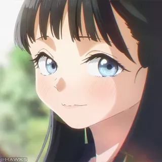 🎐 91dafedb @HAWKS 애니메이션 소녀, 애니메이션, 만화, 푸른 눈, 귀여운, 초상화 telegram sticker