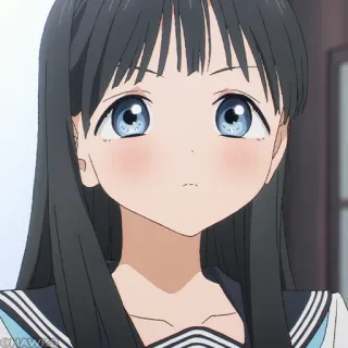 💠 dbe382a3 애니메이션, 여자, 캐릭터, 교복, 검은 머리, 귀여운 telegram sticker