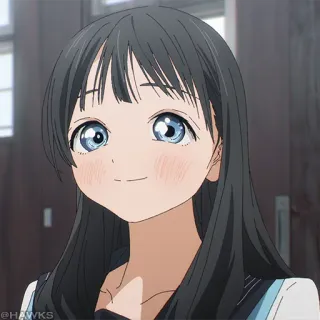 💠 e9ea0d56 @HAWKS 애니메이션, 소녀, 귀여운, 인물사진, 웃는 telegram sticker