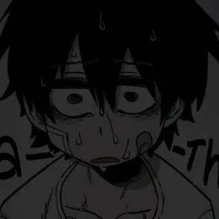 🖤 9814ad89 a--th anime, sweat, manga, cartoon, stressed whatsapp sticker