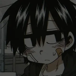 🖤 d23fe9e2 anime, sad, bandages, emo, cartoon whatsapp sticker