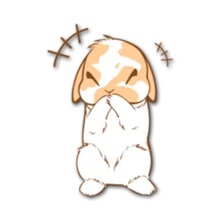 😆 b924106e กระต่าย, น่ารัก, สัตว์, การ์ตูน, คาวาอิ whatsapp sticker