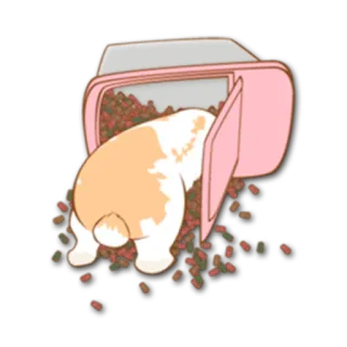 🍴 ece36e8a อาหาร, แมว, สัตว์เลี้ยง, กิน, หิว, น่ารัก, สัตว์ whatsapp sticker