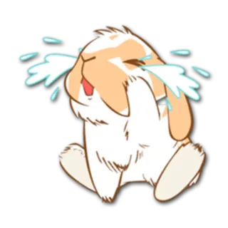 😭 f5bba467 กระต่าย, ร้องไห้, เศร้า, อีโมจิ, สติกเกอร์, กระต่าย whatsapp sticker