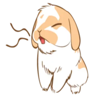 😀 39cb6486 lapin, lapinou, animal, dessin animé, mignon, endormi telegram sticker