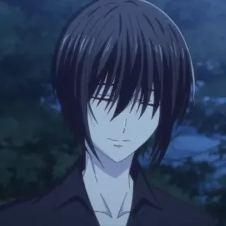 🕸 e628decf 动漫, 人物, 肖像, 微笑, 黑发, 男性 telegram sticker