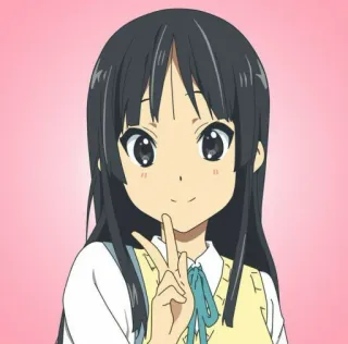 ✌️ 047dd461 Mio Akiyama K-On! Anime, Cartone animato, Ragazza, Segno di pace, K-On!, Mio Akiyama whatsapp sticker