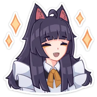 😅 2f0c5f6f Anime, Chica gato, Kawaii, Brillo, Manga, Lindo, Dibujo animado telegram sticker
