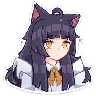 😰 302d10ee Chica anime, Orejas de gato, Kawaii, Manga, Dibujo animado, Pegatina, Lindo, Ilustración telegram sticker
