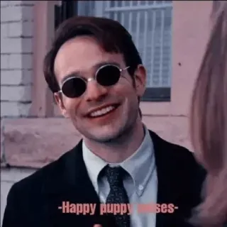 🌟 7238527a Daredevil -Happy puppy noises- marvel, персонаж, daredevil, звуки счастливого щенка, netflix telegram sticker