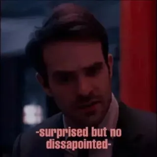 🧐 873219a0 Matt Murdock Daredevil surprised but no dissapointed разочарован, удивлен, реакция, цитата telegram sticker