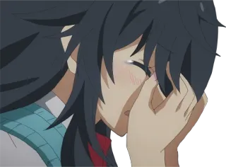 😭 170217da 泣く, 悲しい, アニメ, 女の子, エモい, 涙 telegram sticker