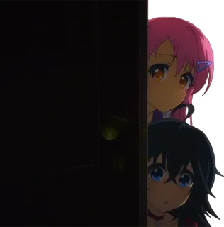 👀 5c7b20ca アニメ, キャラクター, 覗き見, ドア, かわいい telegram sticker