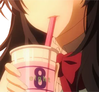🥛 6a626e85 eight アニメ, 飲み物, 8番, 女の子, 可愛い telegram sticker