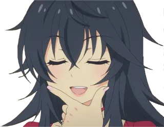 🤔 6ff015bc アニメ, 女の子, 笑顔, 可愛い, 幸せ, ニヤリ telegram sticker