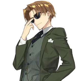 😎 5f217319 角色, 太阳镜, 西装, 动漫, 酷, 自信 telegram sticker