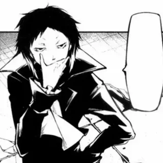 ♠ 35f1024c Akutagawa Ryuunosuke Bungou Stray Dogs anime, manga, character, bungou stray dogs, akutagawa, ryuunosuke whatsapp sticker