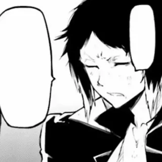 ♠ 42ba69ee Akutagawa Ryunosuke Bungou Stray Dogs anime, manga, bungou stray dogs, akutagawa ryunosuke, anime character, black and white whatsapp sticker