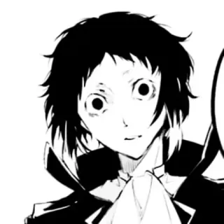 ♠ 5d65c82d Akutagawa Ryunosuke Bungou Stray Dogs anime, manga, bungou stray dogs, akutagawa, ryunosuke, black and white whatsapp sticker