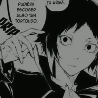 ♠ 7d4807b4 TU ARMA. anime, manga, black and white, portrait whatsapp sticker