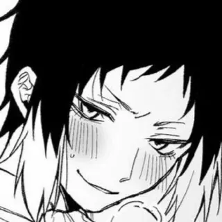 ♠ a14a67df anime, manga, smirk, smile, happy, blush whatsapp sticker