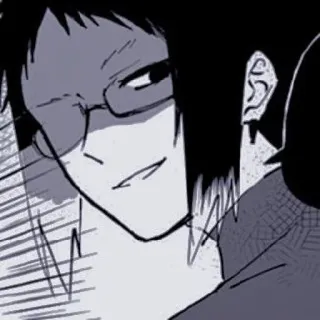 🫕 327cf21b Anime, Manga, Occhiali, Uomo, Ritratto, Cartone animato telegram sticker