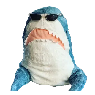 😎 6a80efad 鲨鱼, 太阳镜, 蓝色, 动物, 鱼, 酷 whatsapp sticker