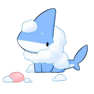 🥳 46673bfd requin, nuage, mignon, dessin animé, animal, autocollant telegram sticker