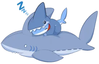 😕 8d9574b6 zzz requin, mignon, animal, dormir, dessin animé, peluche, kawaii telegram sticker