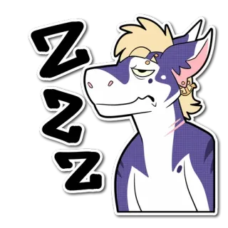 😚 add533ea ZZZ сонный, животное, пушистый, zzz, спящий whatsapp sticker