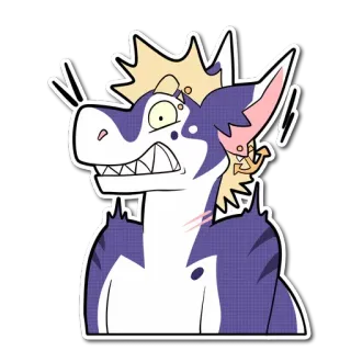 😋 cb807260 стикер, мультфильм, персонаж, фурри, животное, иллюстрация whatsapp sticker