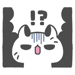 ✳️ 48c28f9d cat, surprised, question, shocked, exclamation, cartoon, animal whatsapp sticker