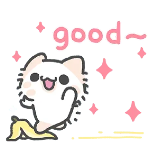 ✳️ c84e6588 good cat, cute, kawaii, sticker, good, happy, wholesome whatsapp sticker