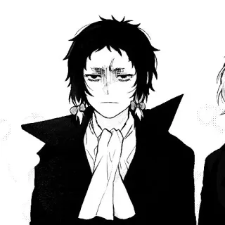 🐈‍⬛️ 1c021342 Аниме, Манга, Персонаж, Черно-белое whatsapp sticker